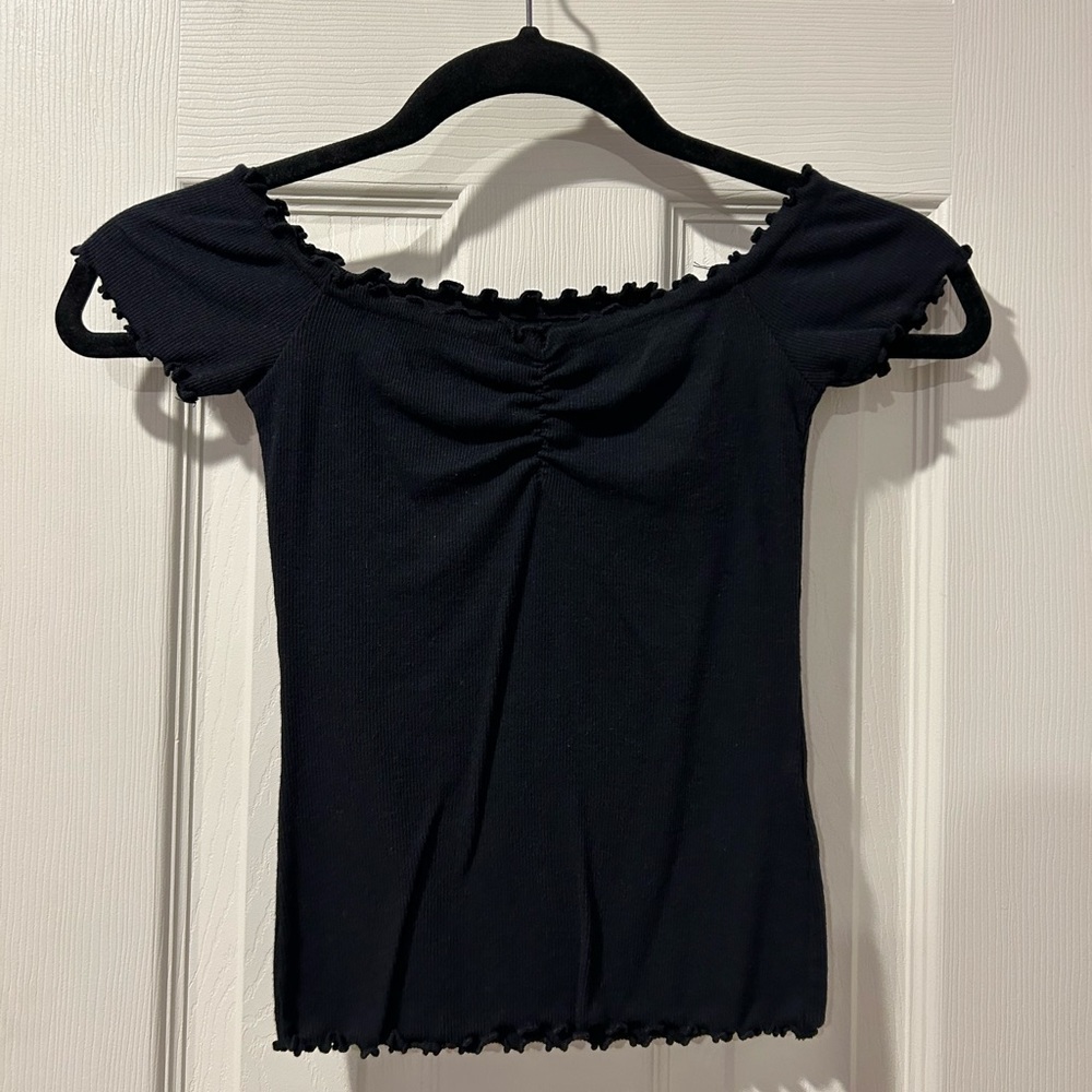 Black off-the-shoulder top